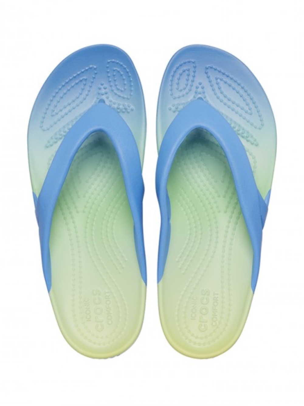 CROCS Kadee II Seasonal Graphic Flip Flops Blue Green Gradient Color 8